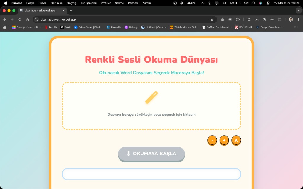 Okuma Dünyası uygulaması ekran görüntüsü